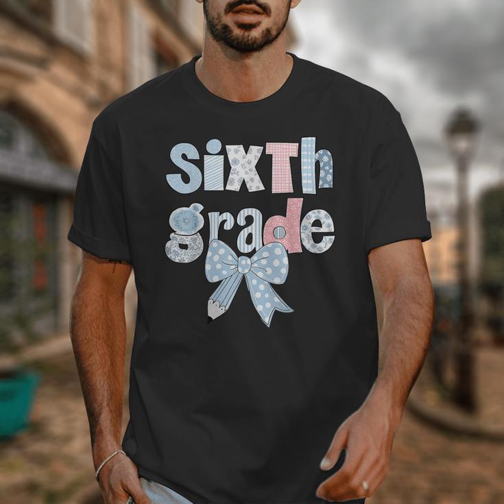 Sixth Grade Coquette Bow Pencil First Day Back To School Unisex T-Shirt Sixth Grade Coquette Bow Pencil First Day Back To School Unisex T-Shirt