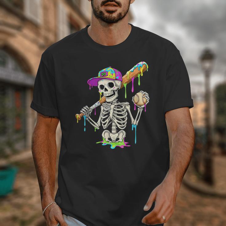 Skeleton Baseball Drip Boys Ice Cream Drip Youth Baseball Unisex T-Shirt