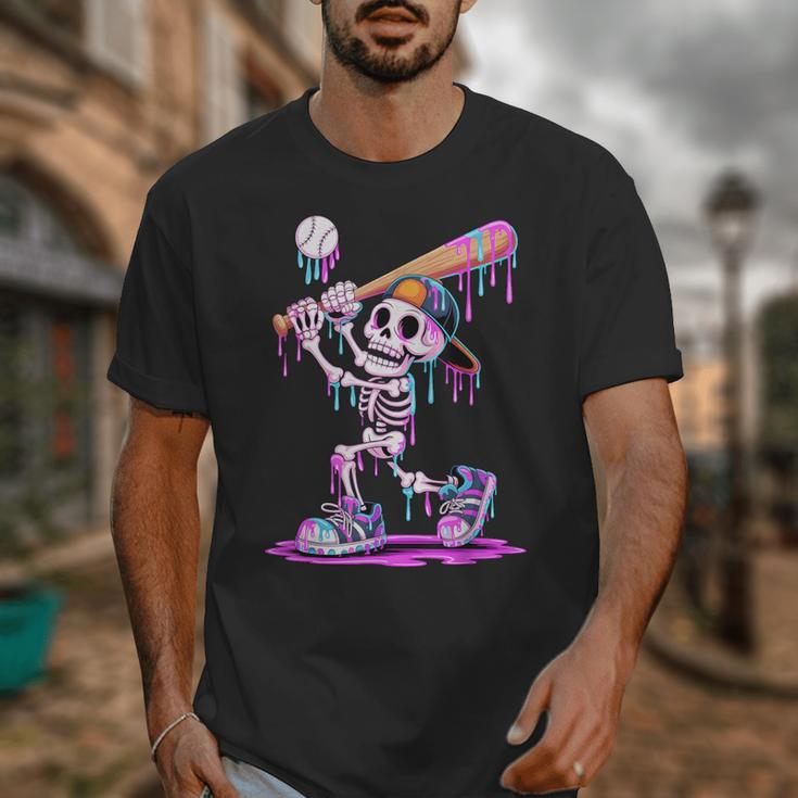 Skeleton Baseball Drip Boys Youth Kids Halloween Unisex T-Shirt Skeleton Baseball Drip Boys Youth Kids Halloween Unisex T-Shirt