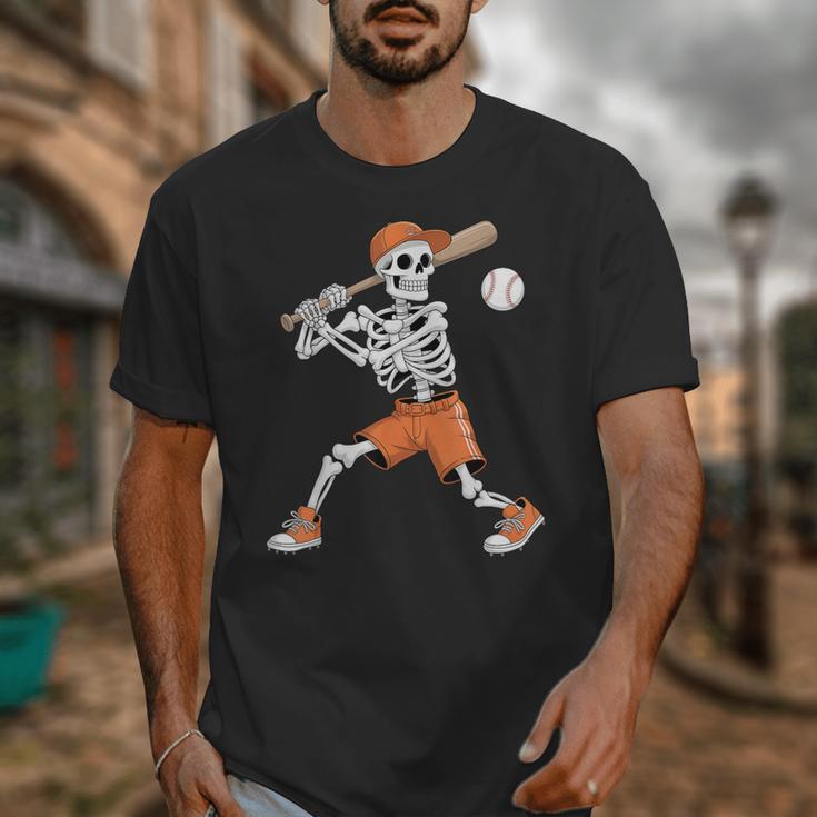 Skeleton Batting Baseball Halloween Unisex T-Shirt