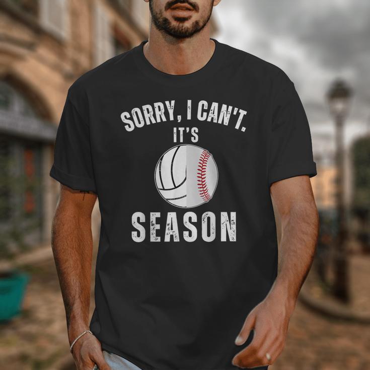 Sorry I Can't It's Volleyball Baseball Season Mom Of Both Unisex T-Shirt Sorry I Can't It's Volleyball Baseball Season Mom Of Both Unisex T-Shirt