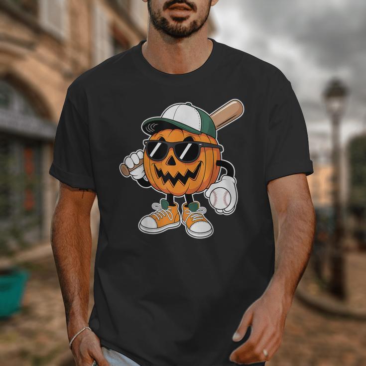 Spooky Jack O Lantern Baseball Halloween Costumes Boys Unisex T-Shirt