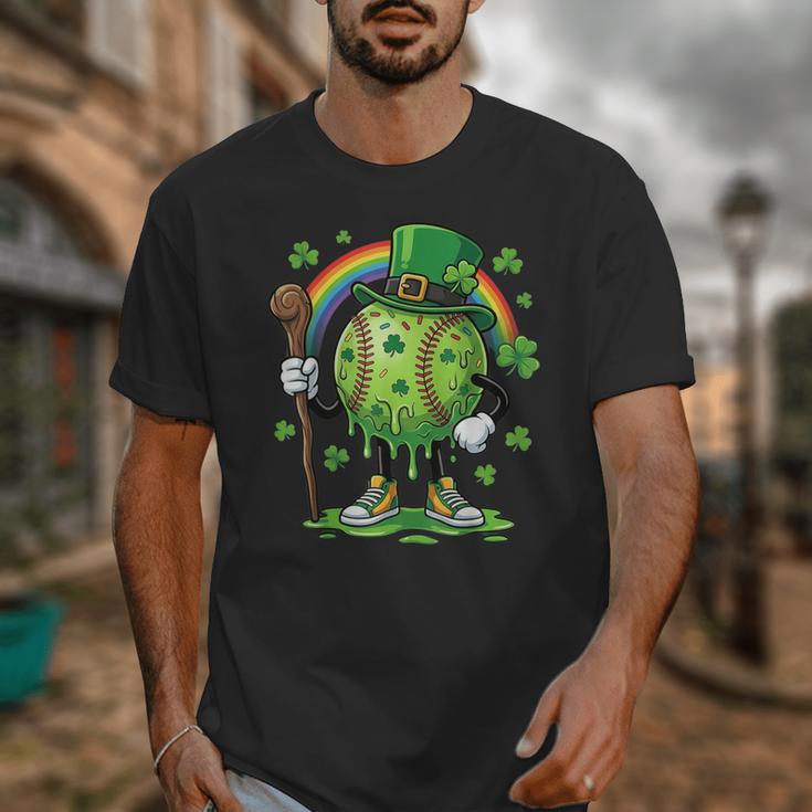 St Patricks Day Baseball Leprechaun Rainbow Green Baseball Unisex T-Shirt