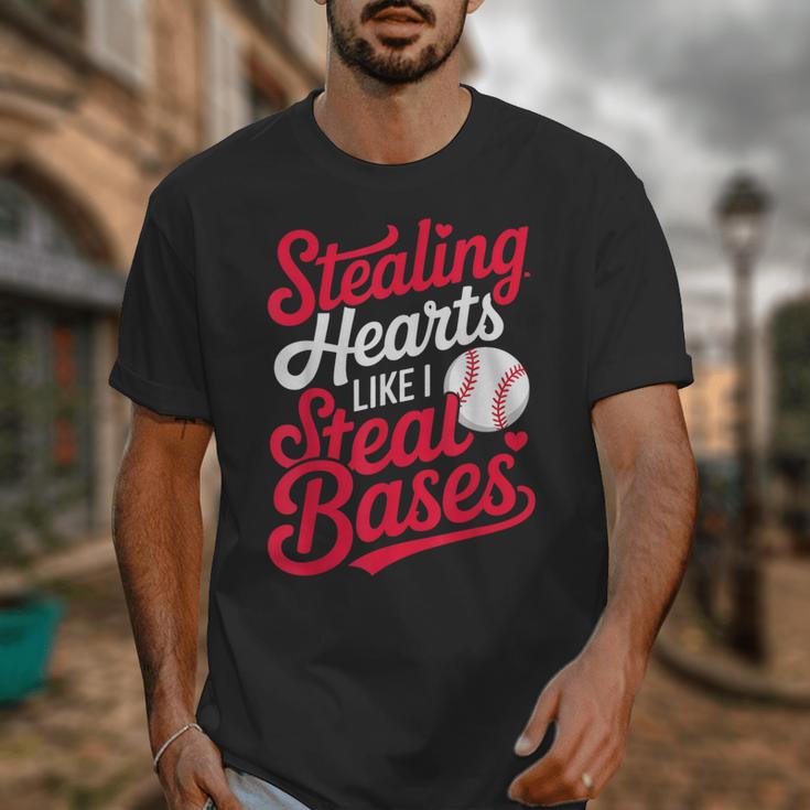 Stealing Hearts Like I Steal Bases Cute Baseball Boys Unisex T-Shirt