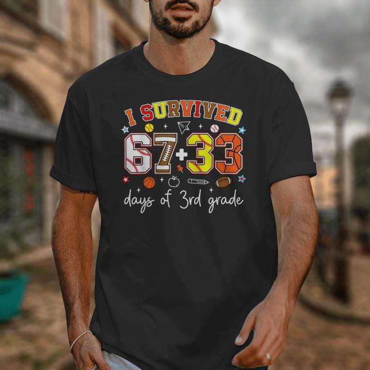 I Survived 6733 Days Of 3rd Grade Baseball Football 100 Day Unisex T-Shirt I Survived 6733 Days Of 3rd Grade Baseball Football 100 Day Unisex T-Shirt