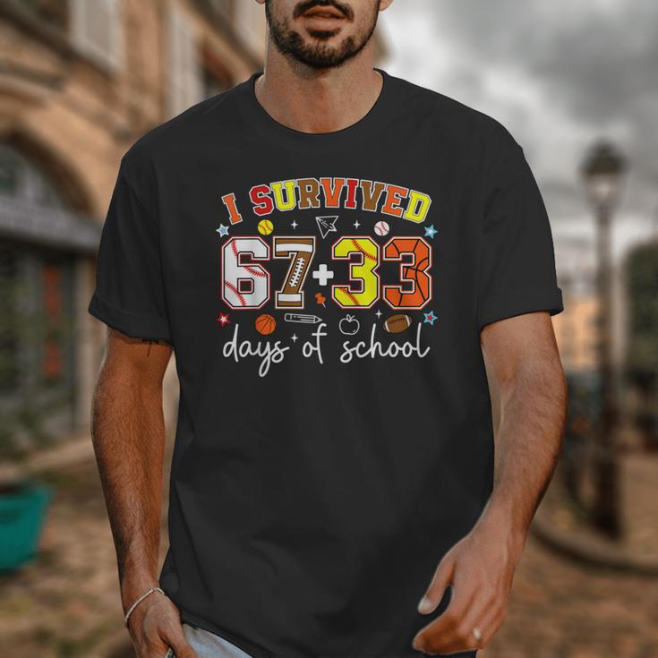 I Survived 6733 Days Baseball Football Basketball 100 Days Unisex T-Shirt I Survived 6733 Days Baseball Football Basketball 100 Days Unisex T-Shirt