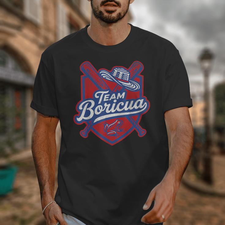Team Boricua Puerto Rico Baseball Coqui Frog Pava Hat Fan Unisex T-Shirt Team Boricua Puerto Rico Baseball Coqui Frog Pava Hat Fan Unisex T-Shirt