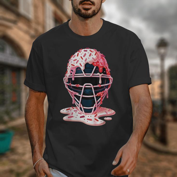 Valentine Baseball Catcher Mask Ice Cream Drip Tee For Boys Unisex T-Shirt