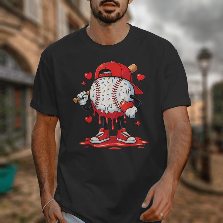 Valentine Baseball Drip Ice Cream Youth Boys Couples Unisex T-Shirt