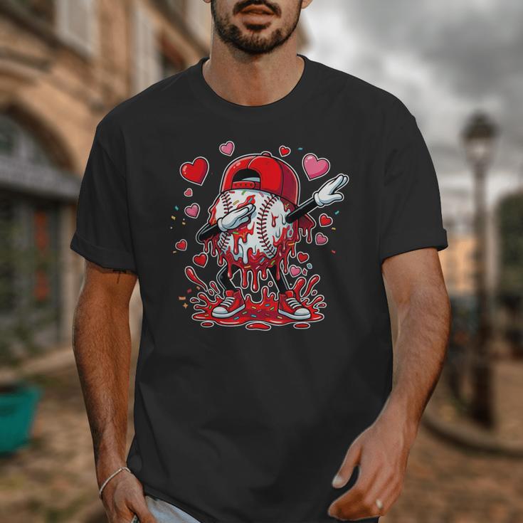 Valentines Baseball Toddler Boys Kids Dabbing Baseball Drip Unisex T-Shirt Valentines Baseball Toddler Boys Kids Dabbing Baseball Drip Unisex T-Shirt