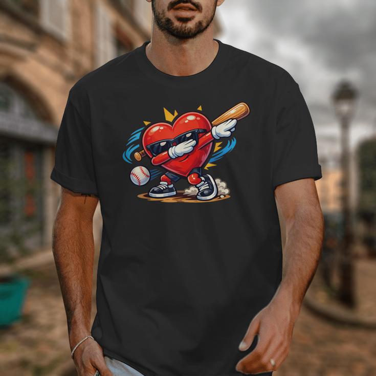 Valentines Day Baseball Dabbing Red Heart Love Boys Unisex T-Shirt Valentines Day Baseball Dabbing Red Heart Love Boys Unisex T-Shirt