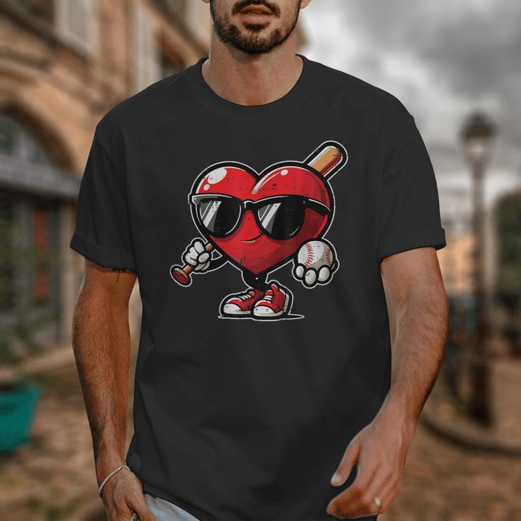 Valentines Day Baseball Heart Bat Sunglasses Men Boys Kids Unisex T-Shirt Valentines Day Baseball Heart Bat Sunglasses Men Boys Kids Unisex T-Shirt