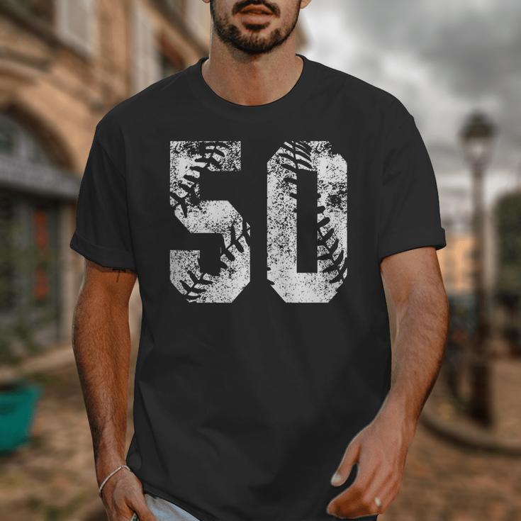 Vintage Baseball Number 50 Jersey Player Uniform Unisex T-Shirt Vintage Baseball Number 50 Jersey Player Uniform Unisex T-Shirt