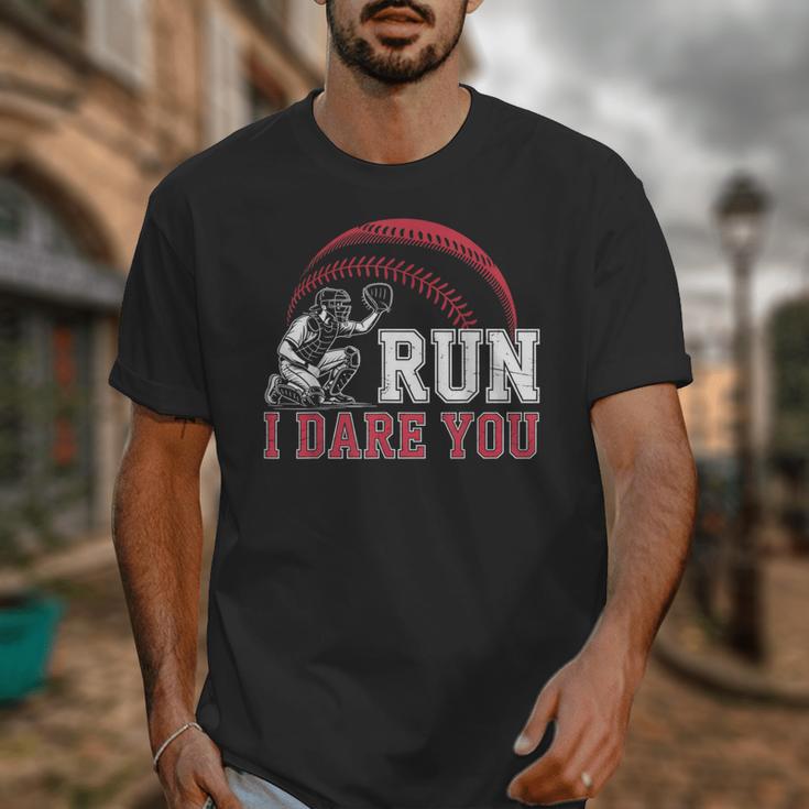 Vintage Humor Baseball Apparel Run I Dare You Unisex T-Shirt