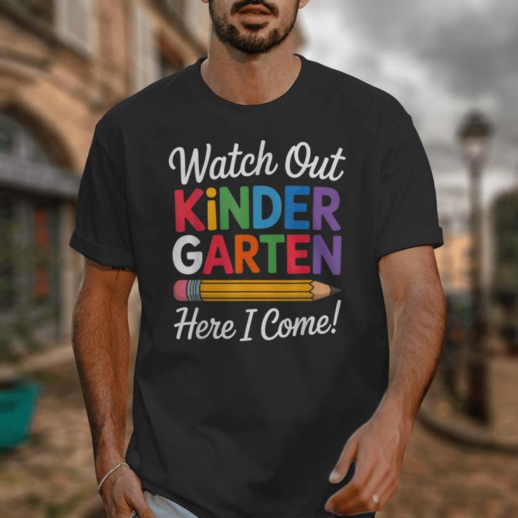 Watch Out Kindergarten Here I Come Back To School Kids Unisex T-Shirt