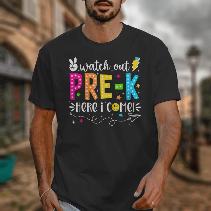 Watch Out Pre-K Here I Come Back To School Boys Girls Kids Unisex T-Shirt Watch Out Pre-K Here I Come Back To School Boys Girls Kids Unisex T-Shirt