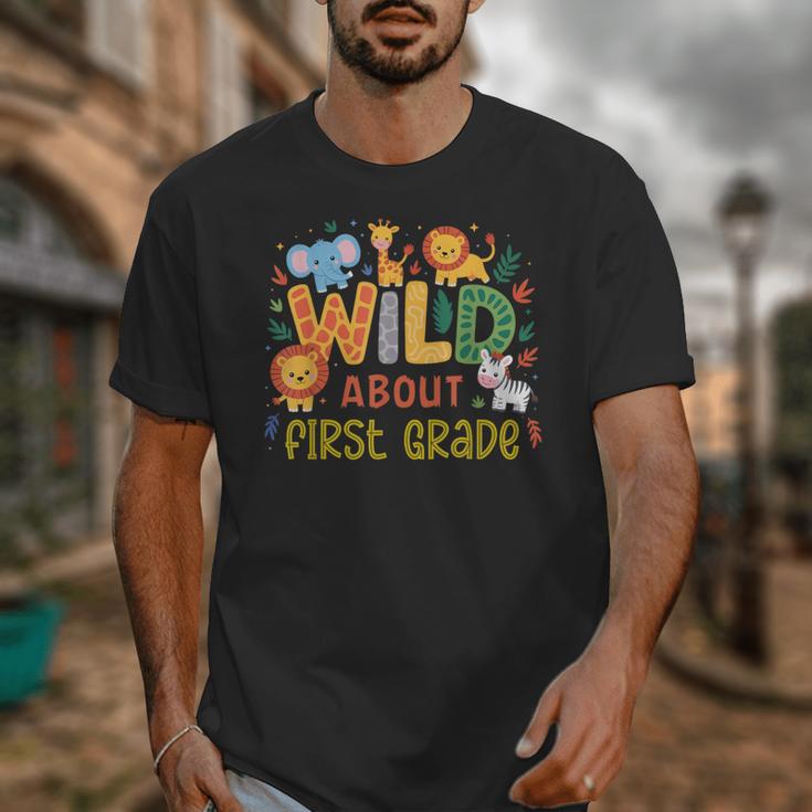 Wild About First Grade Safari Jungle Animals Back To School Unisex T-Shirt Wild About First Grade Safari Jungle Animals Back To School Unisex T-Shirt