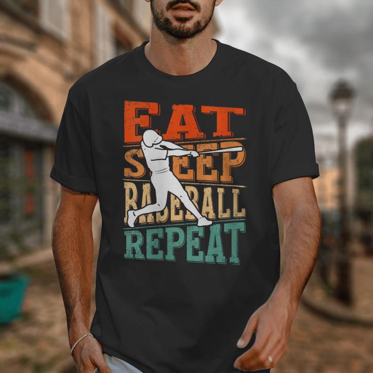 Women's Eat Sleep Baseball Repeat Vintage Player Sport Lover Retro Unisex T-Shirt