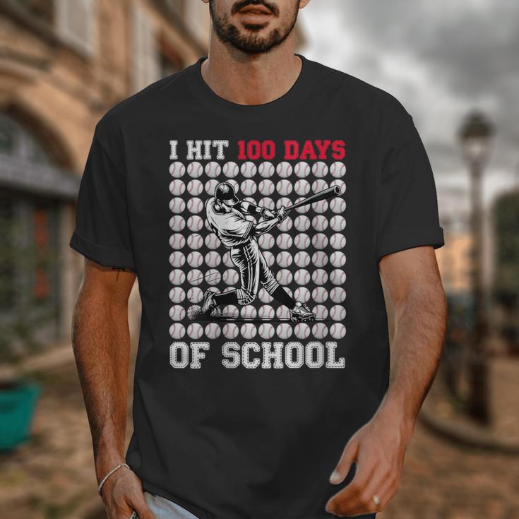 Women's I Hit 100 Days Of School Baseball 100th Day Boys Kids Unisex T-Shirt