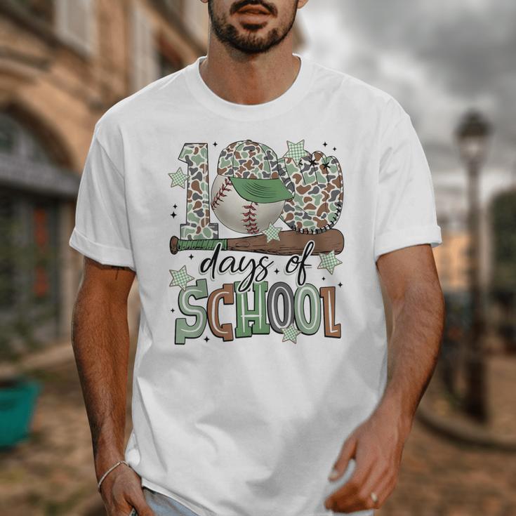 100 Days Of School Baseball Camo Men Boy Kid Unisex T-Shirt