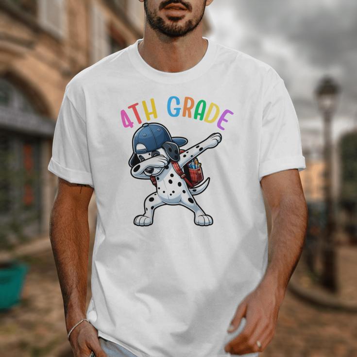 4th Grade Crew Dalmatian Dog Dabbing Back To School Premium Tri-Blend Unisex T-Shirt