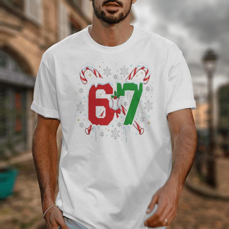 67 Baseball Christmas Candy Cane Snowflake Holiday Sports Unisex T-Shirt 67 Baseball Christmas Candy Cane Snowflake Holiday Sports Unisex T-Shirt