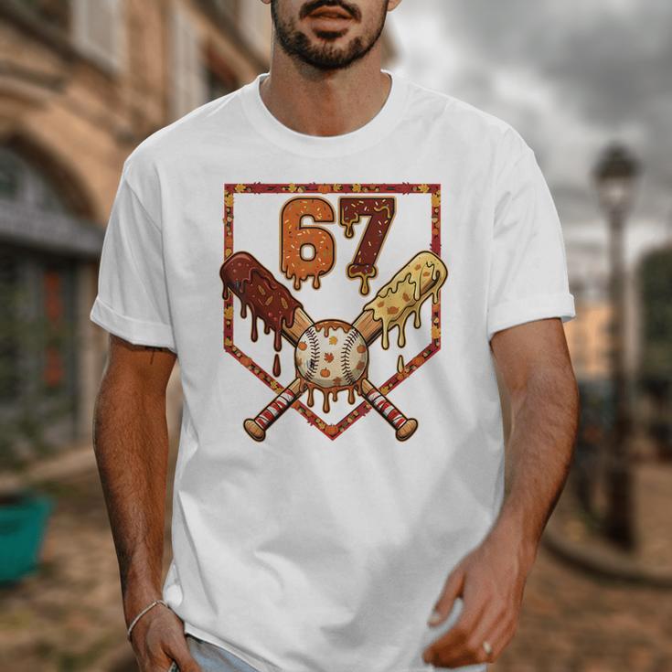 67 Baseball Drip Thanksgiving Six Seven Boys Teens Kids Unisex T-Shirt
