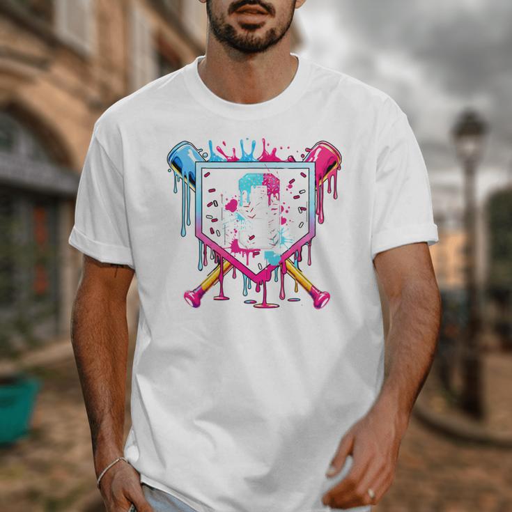 9th Birthday Boys Baseball Ice Cream Drip Boys Baseball Unisex T-Shirt