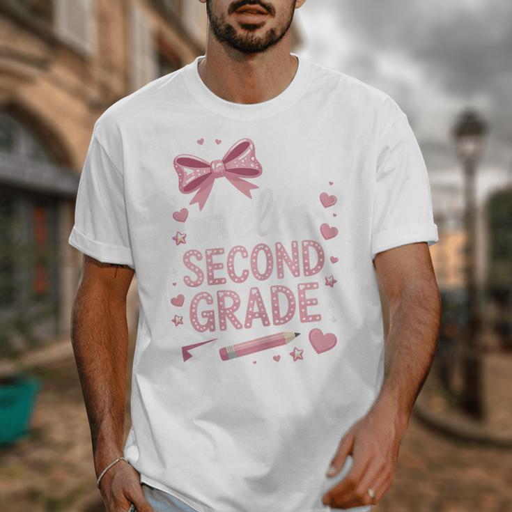 Back To School Cute Pink Coquette Girls Hello Second Grade Unisex T-Shirt Back To School Cute Pink Coquette Girls Hello Second Grade Unisex T-Shirt