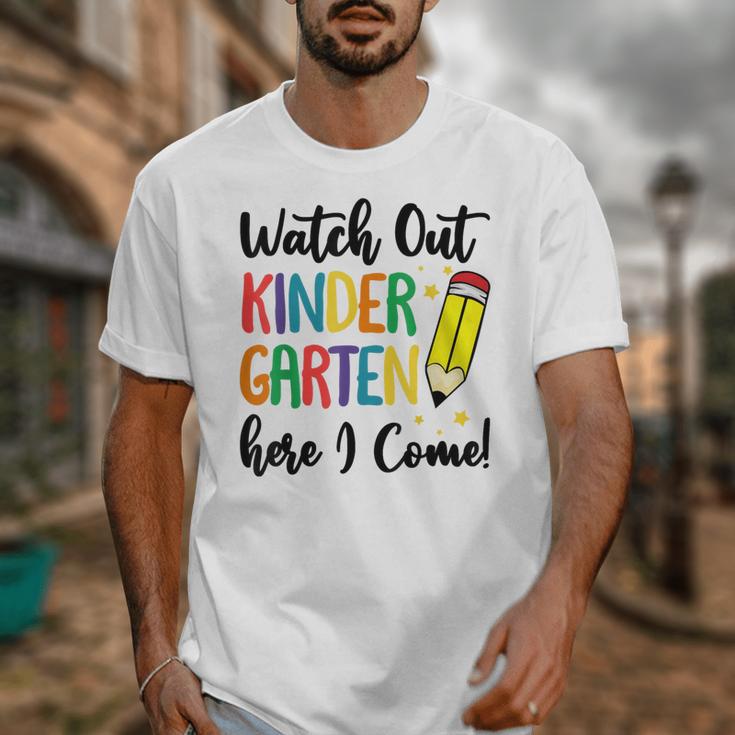 Back To School Kids Watch Out Kindergarten Here I Come Unisex T-Shirt