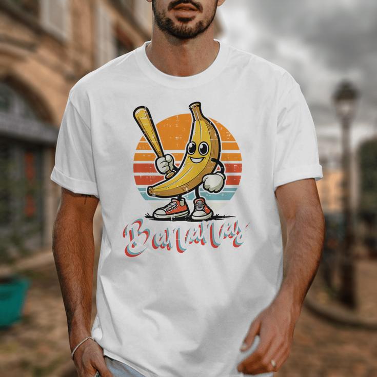 Bananas Baseball Sunset Retro Fruit Sports Boys Kids Men Premium Tri-Blend Unisex T-Shirt Bananas Baseball Sunset Retro Fruit Sports Boys Kids Men Premium Tri-Blend Unisex T-Shirt