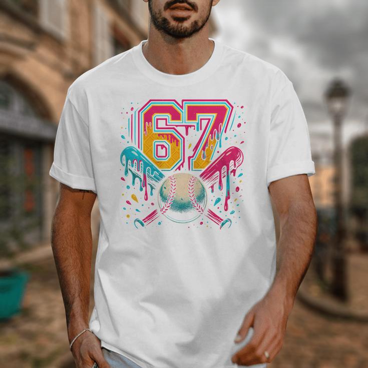 Baseball Drip 6 7 Number 67 Six Seven Meme Boys Kids Unisex T-Shirt