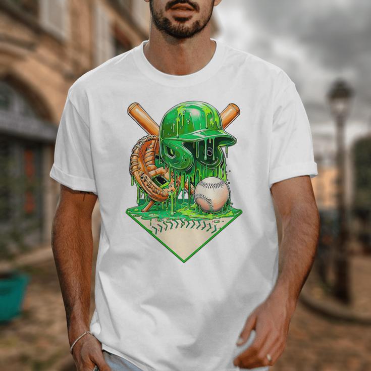 Baseball Life Style Ice Cream Drip Green Premium Tri-Blend Unisex T-Shirt Baseball Life Style Ice Cream Drip Green Premium Tri-Blend Unisex T-Shirt