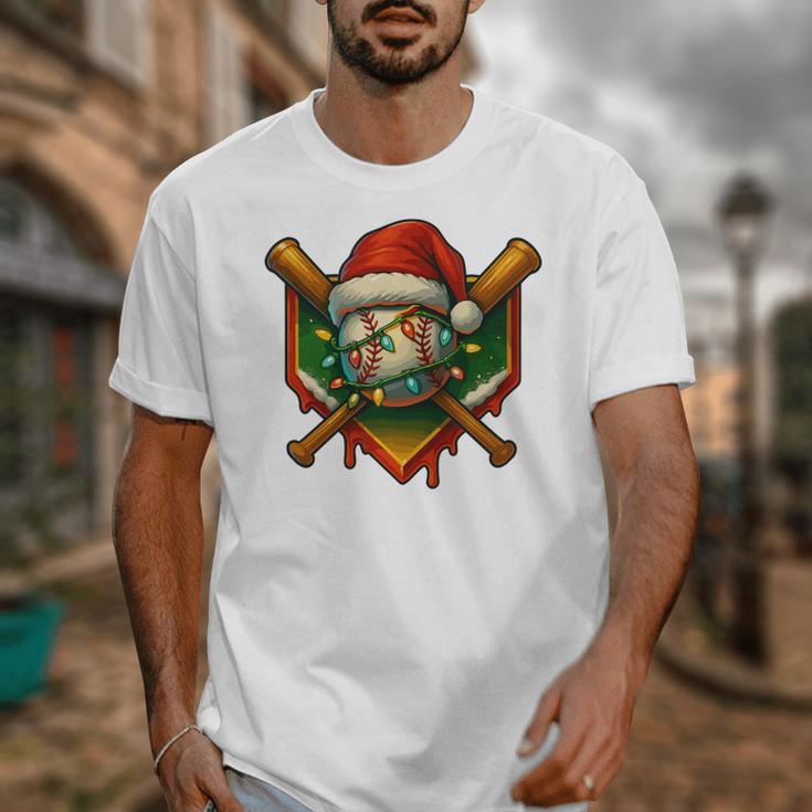 Baseball Xmas Christmas Baseball Ice Cream Drip Boys Unisex T-Shirt