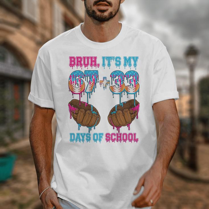 Bruh Its My 67 33 Day Of School Baseball Boys Kids 100th Day Unisex T-Shirt Bruh Its My 67 33 Day Of School Baseball Boys Kids 100th Day Unisex T-Shirt