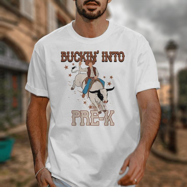 Buckin' Into Pre-K Back To School Cowboy Western Unisex T-Shirt
