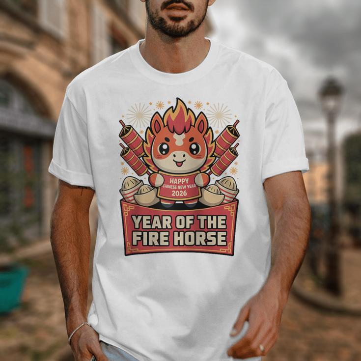 Chinese New Year 2026 Fire Horse Celebration Raglan Baseball Tee Unisex T-Shirt