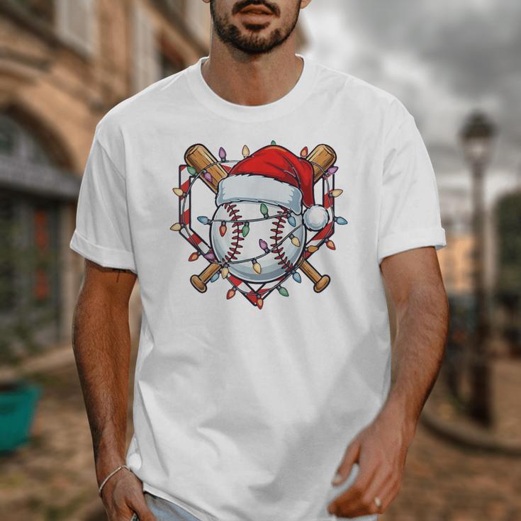 Christmas Baseball Santa Hat For Baseball Players Fans Unisex T-Shirt Christmas Baseball Santa Hat For Baseball Players Fans Unisex T-Shirt