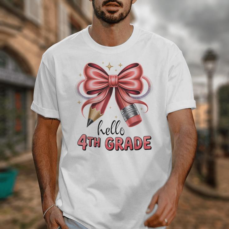 Coquette 4th Grade First Day Of Back To School Girls Outfits Unisex T-Shirt Coquette 4th Grade First Day Of Back To School Girls Outfits Unisex T-Shirt