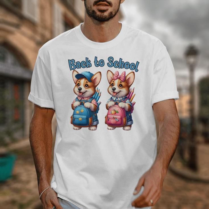 Corgi Dog Student To School Happy Back To School Unisex T-Shirt Corgi Dog Student To School Happy Back To School Unisex T-Shirt