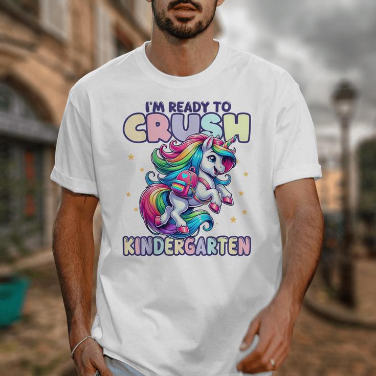 Crush Kindergarten Girls Back To School Unicorn First Day Unisex T-Shirt Crush Kindergarten Girls Back To School Unicorn First Day Unisex T-Shirt