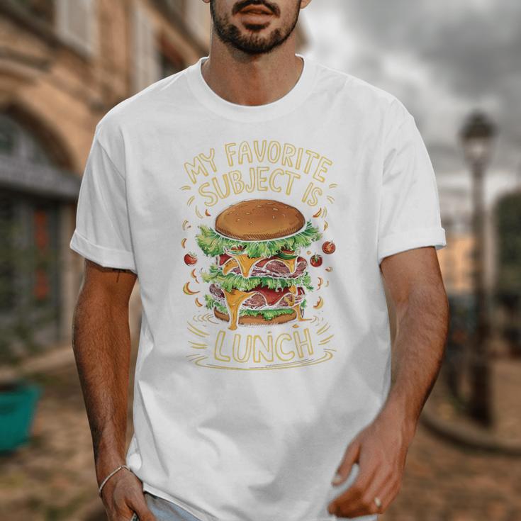 My Favorite Subject Is Lunch Hamburger Back To School Premium Tri-Blend Unisex T-Shirt My Favorite Subject Is Lunch Hamburger Back To School Premium Tri-Blend Unisex T-Shirt