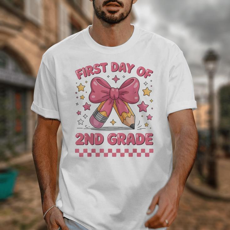 First Day Of 2nd Grade Coquette Back To School Girls Kids Unisex T-Shirt First Day Of 2nd Grade Coquette Back To School Girls Kids Unisex T-Shirt