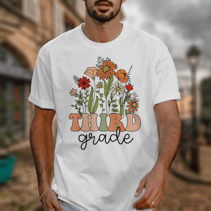 Groovy Third Grade Wildflowers Back To School 3rd Grade Unisex T-Shirt Groovy Third Grade Wildflowers Back To School 3rd Grade Unisex T-Shirt