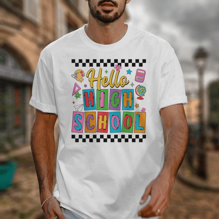 Hello Highshool First Day Of School Back To School Boy Girls Unisex T-Shirt Hello Highshool First Day Of School Back To School Boy Girls Unisex T-Shirt
