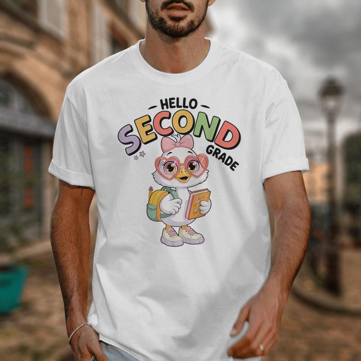 Hello Second Grade Cute Goose Back To School 2nd Grade Girls Unisex T-Shirt Hello Second Grade Cute Goose Back To School 2nd Grade Girls Unisex T-Shirt