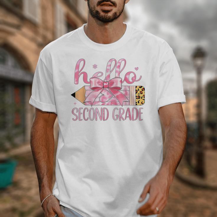 Hello Second Grade Pencil Tie Dye Coquette Back To School Unisex T-Shirt Hello Second Grade Pencil Tie Dye Coquette Back To School Unisex T-Shirt