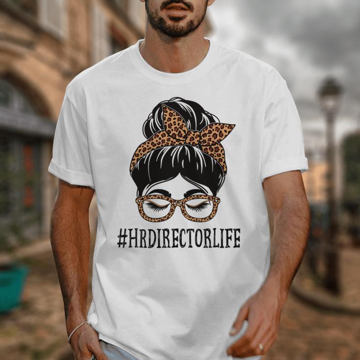 HR Director Leopard Messy Bun Appreciation Back To School Performance Unisex T-Shirt