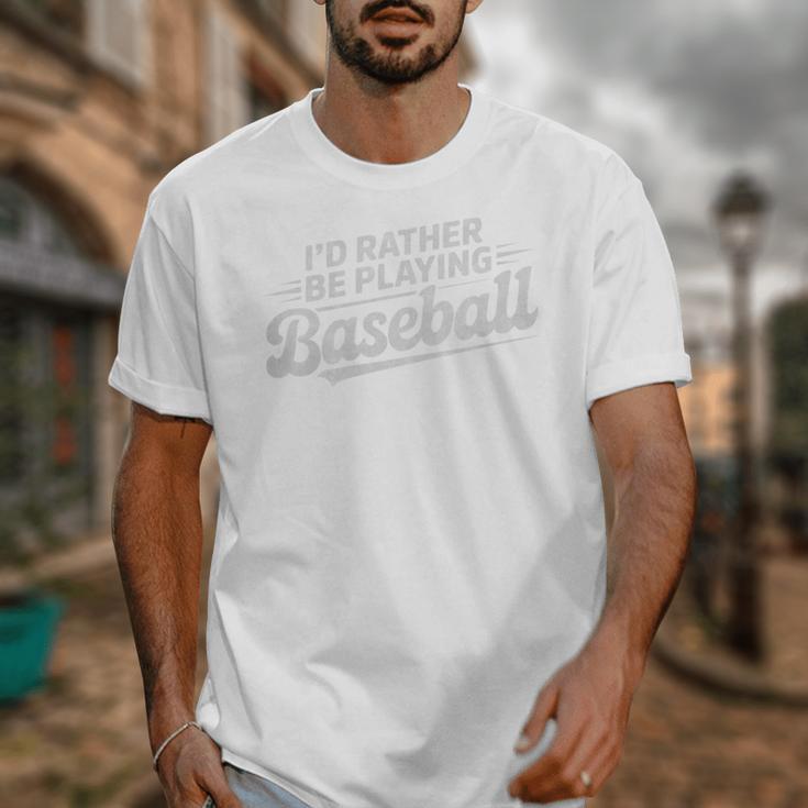 I'd Rather Be Playing Baseball Player Coach Fan Game Day Tee Premium Tri-Blend Unisex T-Shirt I'd Rather Be Playing Baseball Player Coach Fan Game Day Tee Premium Tri-Blend Unisex T-Shirt