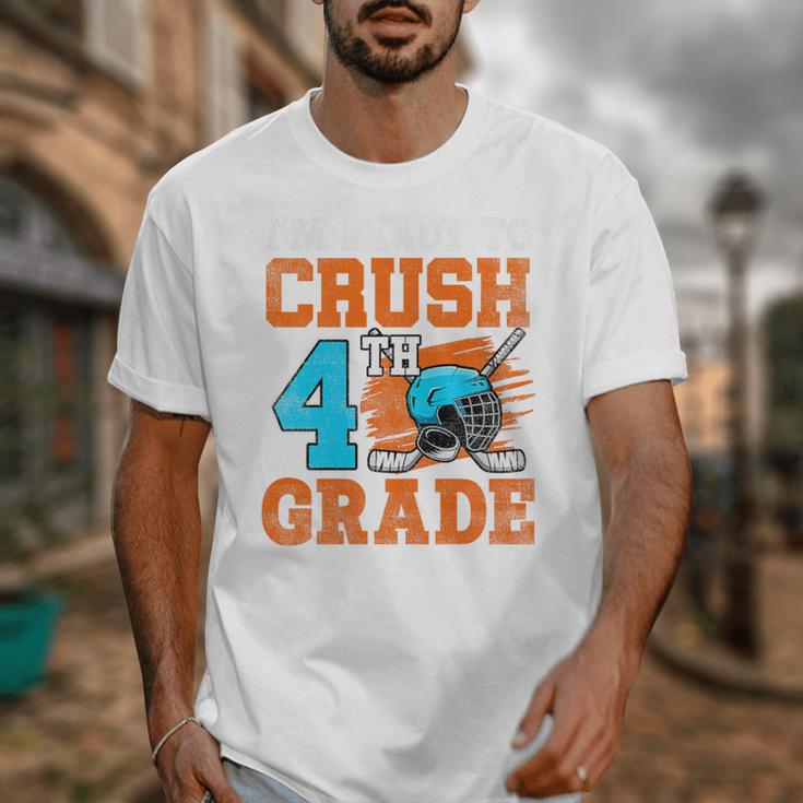 I'm Ready To Crush 4th Grade Hockey Kids Back To School Premium Tri-Blend Unisex T-Shirt I'm Ready To Crush 4th Grade Hockey Kids Back To School Premium Tri-Blend Unisex T-Shirt